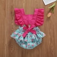 thumbnail image 3 of Kiapeise Baby Girls Fly Sleeve Romper Print Ruffle Jumpsuit, 3 of 7