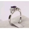 thumbnail image 5 of OM Jewels 1.50 Ct Heart Cut Lab Created Purple Amethyst Engagement Wedding Ring 14k White Gold Plated, 5 of 6