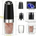 thumbnail image 3 of 2pcs Set Gravity Electric Pepper Grinder, Salt Or Pepper Grinder And Adjustable Coarseness, Battery Operated With LED Light, One Hand Automatic Operation, Stainless Steel, 3 of 5