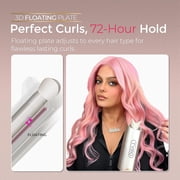 TYMO CurlPro Plus Automatic Rotating Curling Iron, Long Barrel Curling Wand for Long Hair, Anti-Scald, Tangle-Free, 600M Ionic, Dual Voltage, Gold, 1 Inch
