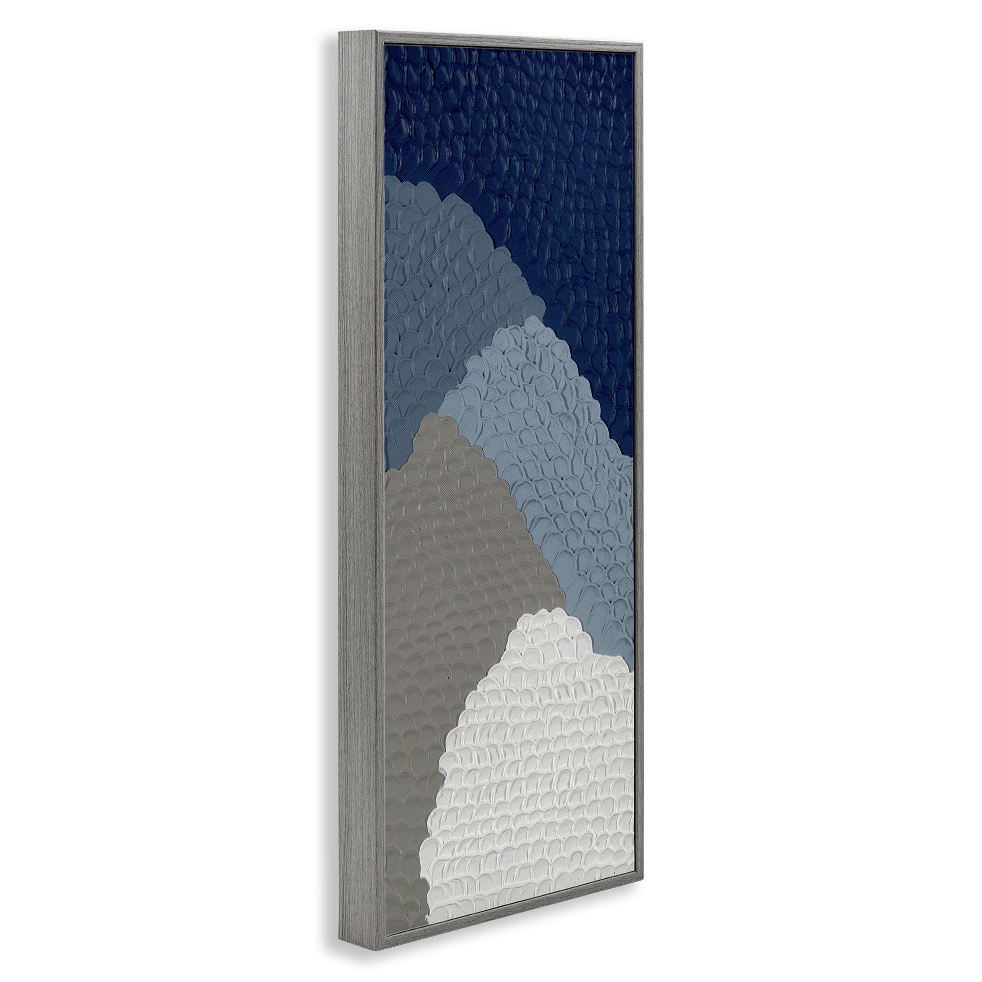 Stupell Industries Modern Abstract Forms Abstract Painting Gray Framed Art Print Wall Art, 10 x 24