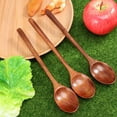 thumbnail image 2 of 4 Pcs Wooden Spoons Long Handle Stirring Spoons Portable Eating Mixing Soup Spoons Eco Friendly Table Spoons Home Kitchen Utensils (Paint Color), 2 of 9