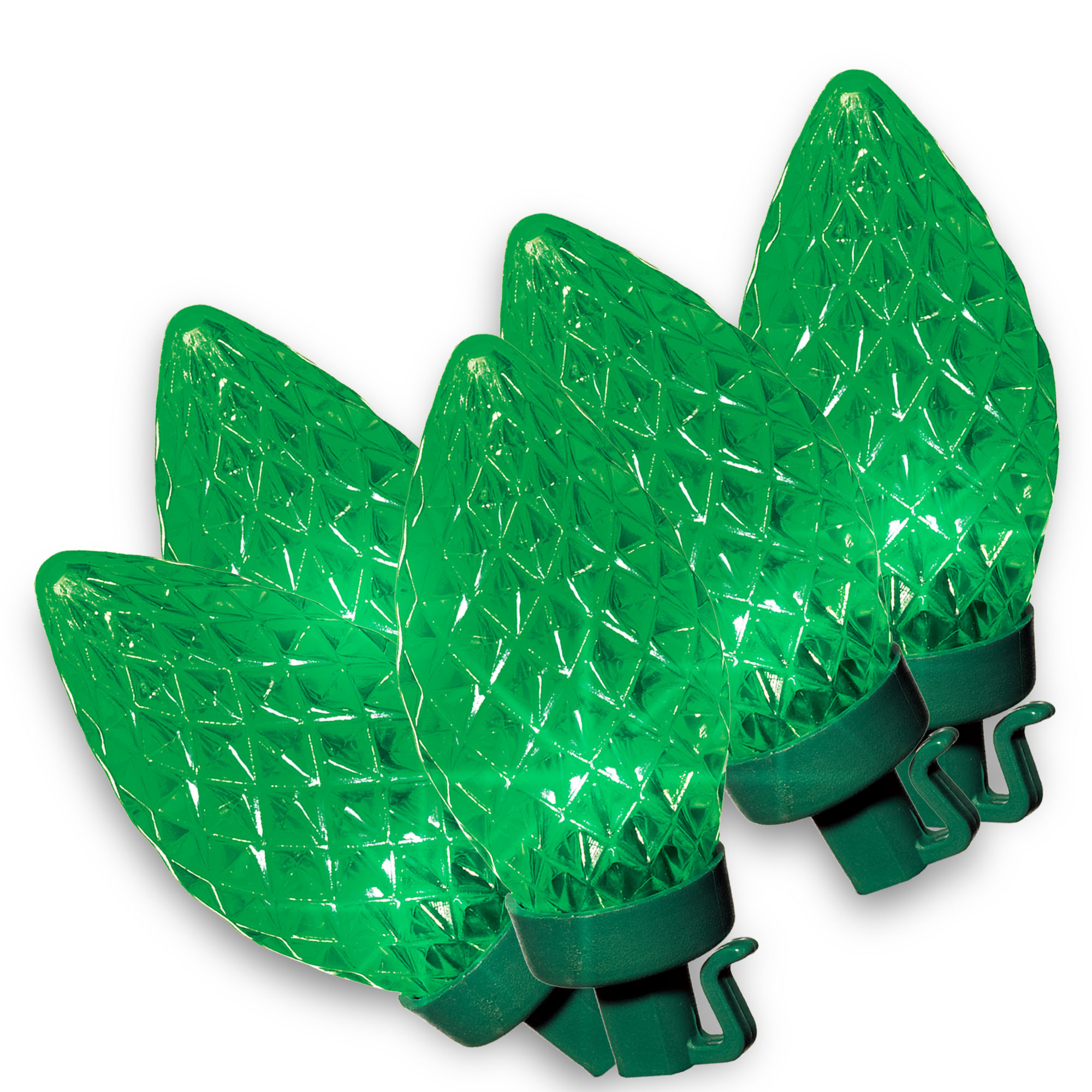 Holiday Time LED C9 Super Bright Light Set Green Wire Green Bulbs 100