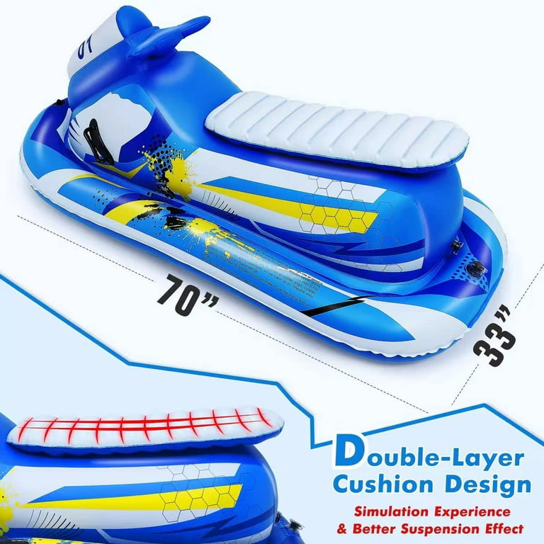 Dilonfi Snow Tube - Inflatable Snow Sled with Handles 47 Inch Heavy Duty Snow  Toys Winter Sled Outdoor for Kids and Adults blue