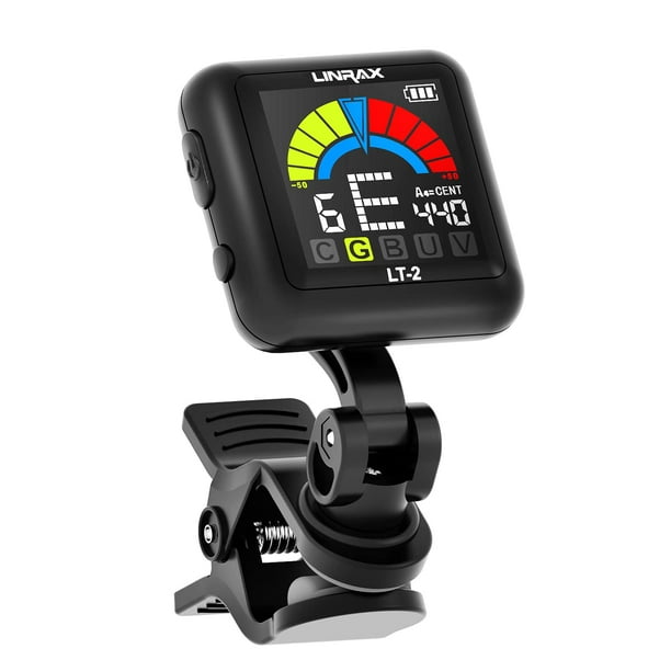 Afinador de guitarra Linrax LT-2 recargable con clip y pantalla LCD