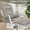 thumbnail image 5 of Lovote 5 in 1 Glider Rocker Replacement Cushions Set - Soft Thicken Velvet Rocking Chair Cushion with Ottoman Cover for Indoor Nursery Glider Rocking Chair, Gray, 5 of 8
