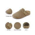 thumbnail image 4 of BLISSFUL STEP Women's Closed Toe Buckle Slip on Slides Platform Mules Khaki (Size 6), 4 of 7