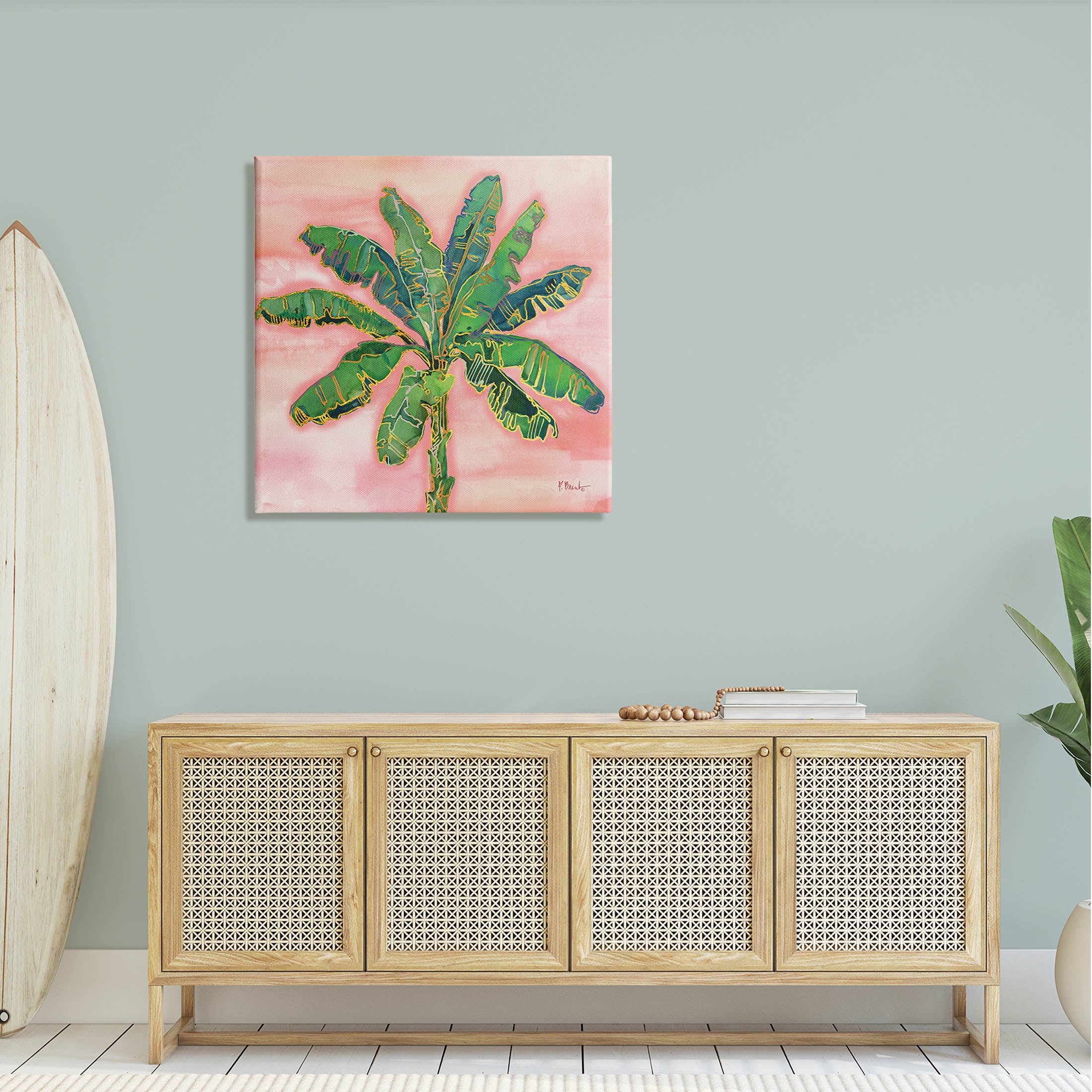 Contemporary Palm Tree Leaves Botanical & Floral Graphic Art Gallery Wrapped Canvas Print Wall Art