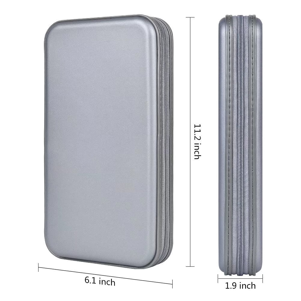 (3 pack) 72 Capacity CD Case, Gray Hard Plastic CD/DVD Disc Storage Holder Portable Wallet