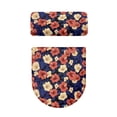 thumbnail image 5 of HELLHERO Elastic Fabric Toilet Seat Covers Set for Gift, Soft Stays in Place Elastic Installation, Washable and Reusable, U-Shaped, Red Blooms on Navy, 5 of 8