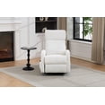 thumbnail image 2 of Leumius Glider Recliner Rocking Chair,360°Swivel Glider Rocking Chair,Upholstered Manual Recliner Chair for Nursery and Living Room,Cream White, 2 of 10