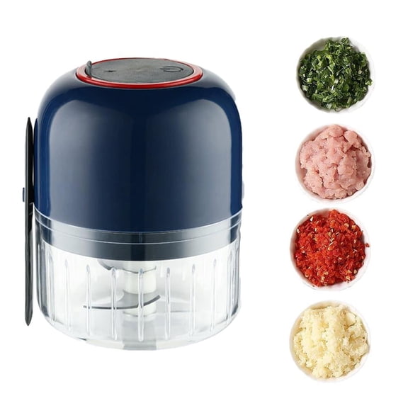 Cordless Mini Food Processor - Electric Garlic Chopper - Portable Veggie Chopper - Cordless Food Processor for Ginger Chili Fruit Meat etc for Indoor&Outdoor - Blue