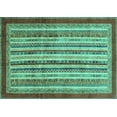 thumbnail image 1 of Ahgly Company Indoor Rectangle Abstract Turquoise Blue Modern Area Rugs, 3' x 5', 1 of 4