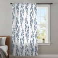 thumbnail image 3 of Blue Botanical Sheer Curtains 54 Inches Long, Pastoral Elegant Spring Floral Light Filering Curtains, Breathable Simi Curtain Privacy Drapes for Kitchen Bathroom Lightweight Small Window Treatment, 3 of 9