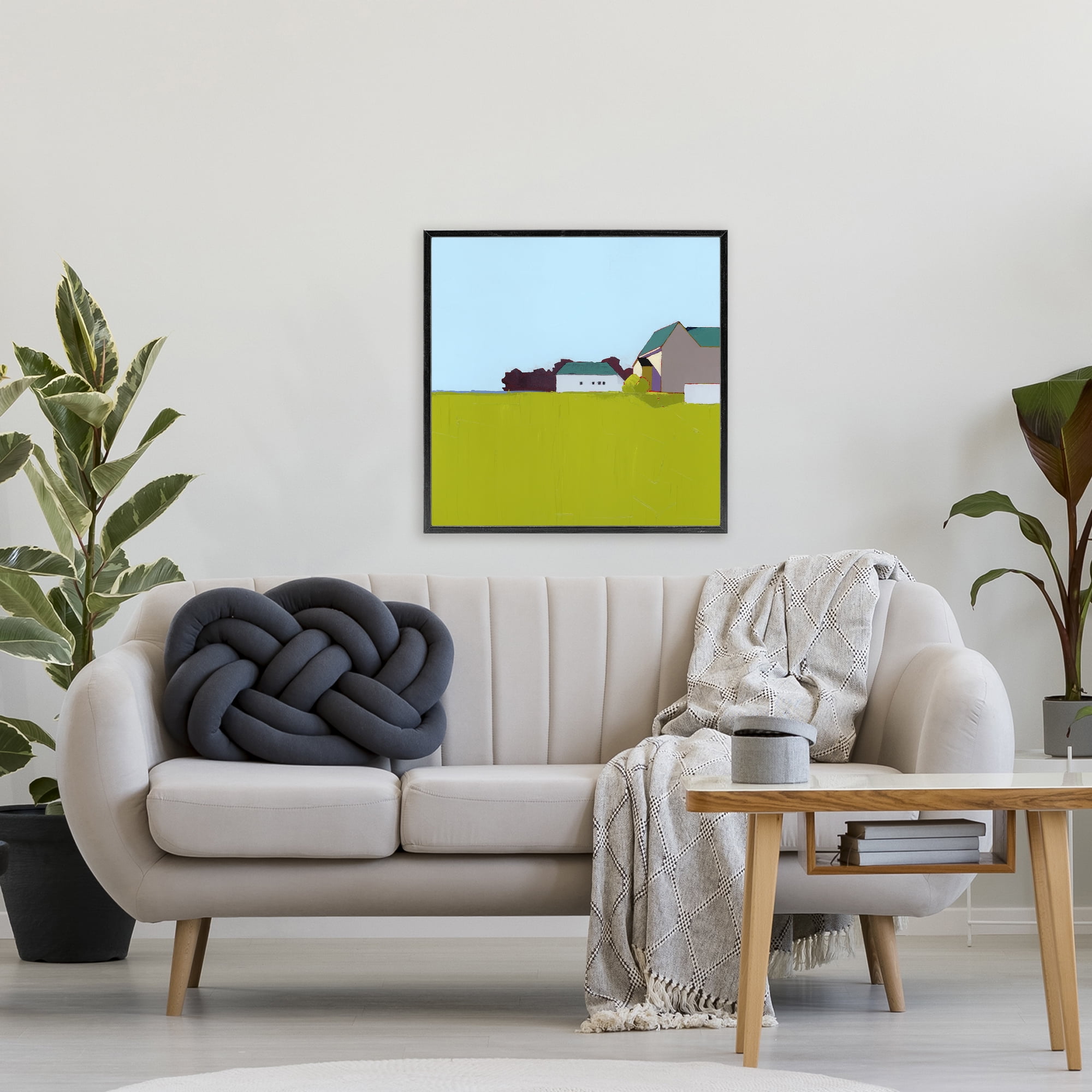 Spring Morning Farm Land Black Framed Giclee Art, design by Ruth LaGue
