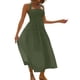 thumbnail image 4 of VISgogo - Vestido sin mangas para mujer, color sólido/estampado, busto fruncido, escote cuadrado, espalda abierta VISgogo  moda, 4 of 7