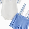 thumbnail image 4 of Baby Outfits Boy Boys Simple Casual Set Short Sleeved Shirt Adjustable Suspenders Shorts Breathable Comfortable Daily Wear, 4 of 4