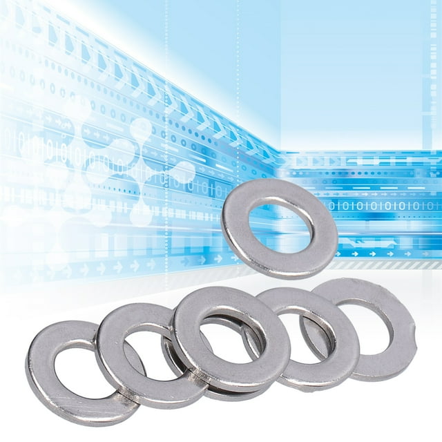 Bolts Washer, Standard Sizes Tensile Strength 150Pcs DIN125 Easy Replacement Flat Washers Set for Automobile Repair for Industrial Devices M2,M2.5,M3,M4,M5,M6,M8,M10,M12