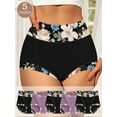 thumbnail image 1 of Women's Floral Print Briefs Cute Soft Comfy Breathable High, 1 of 5