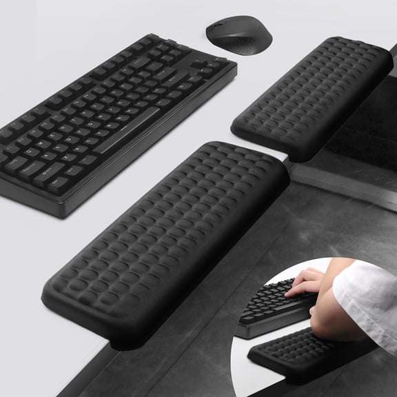 BESTSKY L-Shaped Desk Elbow Pad for Desk,2-Piece Memory Foam Elbow Pads with Non-Slip,Ergonomic Desk Edge Cushion,Wrist Support Arm Rest for Office and Gaming (11.8 * 3.9")