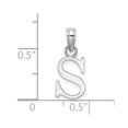 thumbnail image 3 of Diamond2Deal 14K Pendentif Initiale Lettre S en Or Blanc pour Femmes, 3 of 6