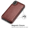 thumbnail image 4 of TekDeals Leather Flip Wallet Card Holder Case Cover For Apple iPhone 13 12 11 Pro, Pro Max, XS Max, XS, XR, X, 8, 7, 6, 6 Plus, 6S, 6S Plus, Brown, 4 of 5