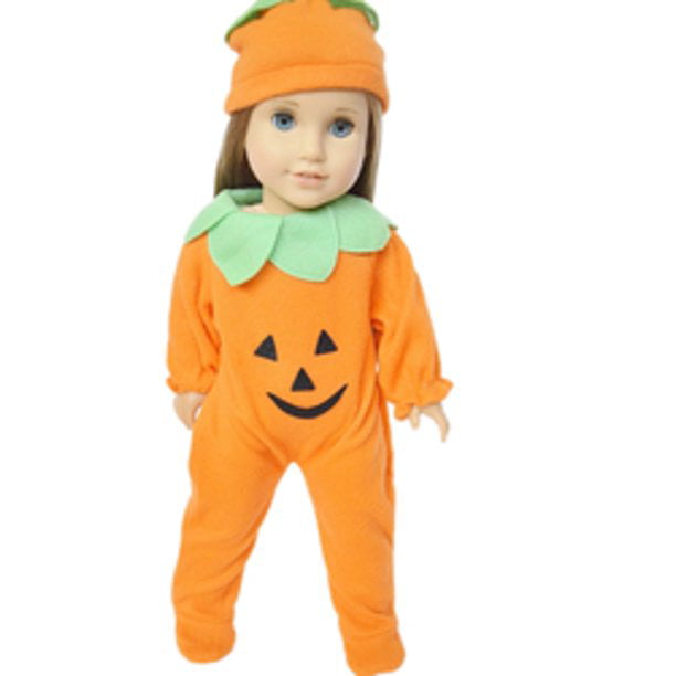 Candy Corn Themed Witch Costume for Wellie Wisher Dolls 
