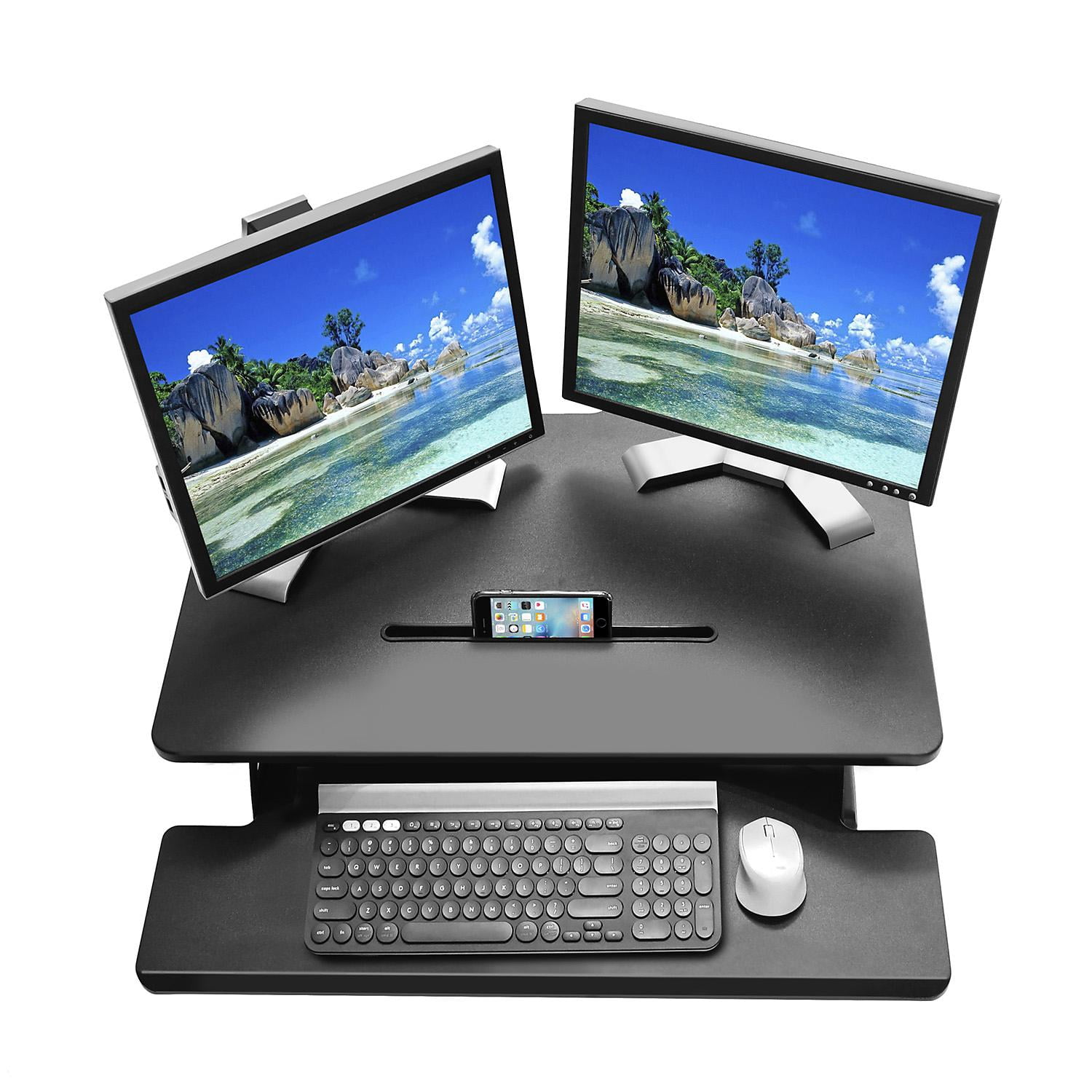Seville Classics AIRLIFT 30.3/" Pneumatic Sit Standing Desk Riser New Black