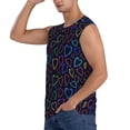 thumbnail image 3 of Bixox Men's Colored Hearts Printed Shirt Sleeveless Fitness Tank Top-XX-Large, 3 of 7