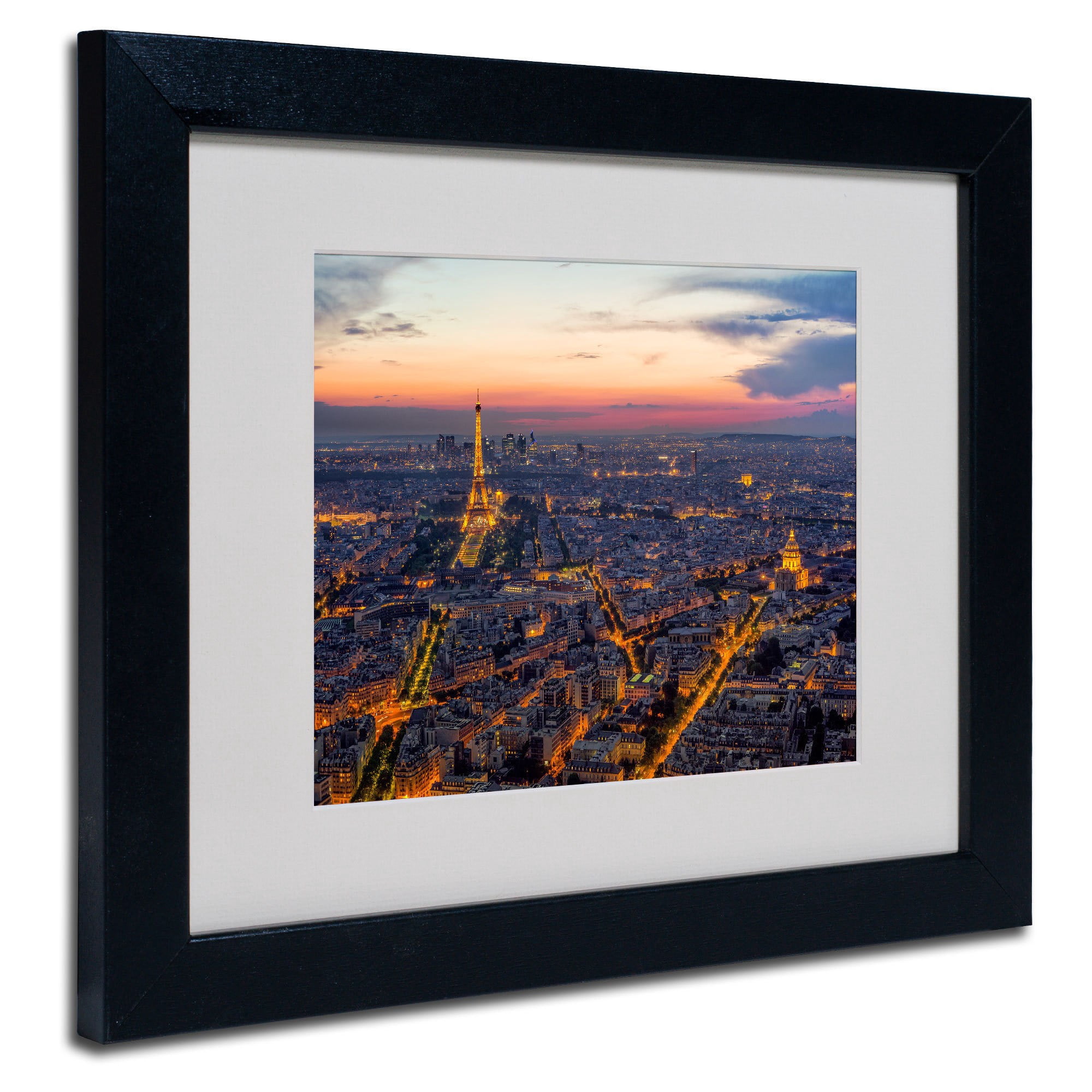 Trademark Fine Art "From the Roofs of Paris" Framed Canvas Art by Mathieu Rivrin