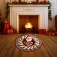 thumbnail image 1 of Christmas Decorations Carpet Christmas Optical Rugs Round Swirl Rug Decorative Rugs With Depth Pattern Funny Santa Non Mats For Holiday Entryway Living Room Bedroom Polyester carpet, 1 of 7