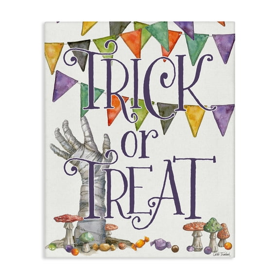 Stupell Industries Spellbound Trick Or Treat Canvas Wall Art design by Leslie Trimbach, 20 x 16