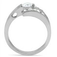 thumbnail image 4 of Luxe Jewelry Designs Stainless Steel Women's Engagement Pave Ring with Round Cubic Zirconia - Size, 4 of 4