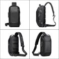 thumbnail image 3 of Men's Crossbody Chest Sling Bag Waterproof Anti-theft Backpack USB Charge Port, 3 of 3
