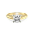 thumbnail image 3 of 2 Carat IGI Certified Princess Shape Lab Grown Diamond Engagement Ring | 14K Yellow Gold |Eloise Solitaire Knife Edge Lab Diamond Ring | FG-VS1-VS2 Quality Friendly Diamonds, 3 of 5