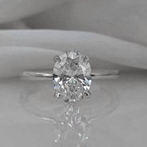 solitaire jewels 2.5CT Oval Moissanite Solitaire Engagement Ring For Women, 18K White Gold
