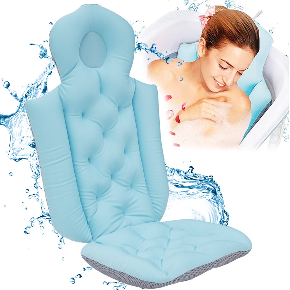 Sutowe Full Body Bath Pillow Adult Spa Neck Back Relax Full Body Bathtub Cushion Non Slip Bath 