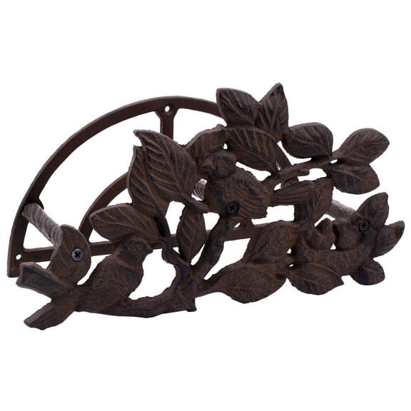 Garden Hose Holder - Birds In Bush - Cast Iron - 12.5" Long