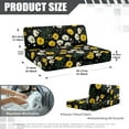 thumbnail image 7 of XYZCANDO Beautiful Daisy RV Dinette Cushion Covers Washable Camper Decor Stretchable Sofa Covers Washable Cushion Covers for Couches and Sofas Universal Slip Covers for Loveseat Black, 7 of 7