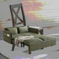 thumbnail image 2 of Modern Corduroy 64.5 Inch Sleeper Sofa Bed with Pullout & Side Pockets, 2 of 23