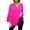 Hot Pink, variant on Women's Plus Size Cotton Linen Tunic, Long Sleeve V Neck Blouse with Flare Sleeve, Solid Color Loose Fit Top for Spring Summer Beach Casual Wear and Vacation Outfits Green L