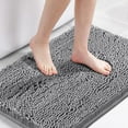 thumbnail image 1 of Alfombra de baño Alfombra de baño Alfombras de baño para baño Alfombras de baño antideslizantes Alfombra de chenilla extra gruesa 17 "x 24" Absorbente Suave Shaggy Lavable Secado rápido Alfombras de felpa para bañeras - NavyGrey20 "x 32", 1 of 5