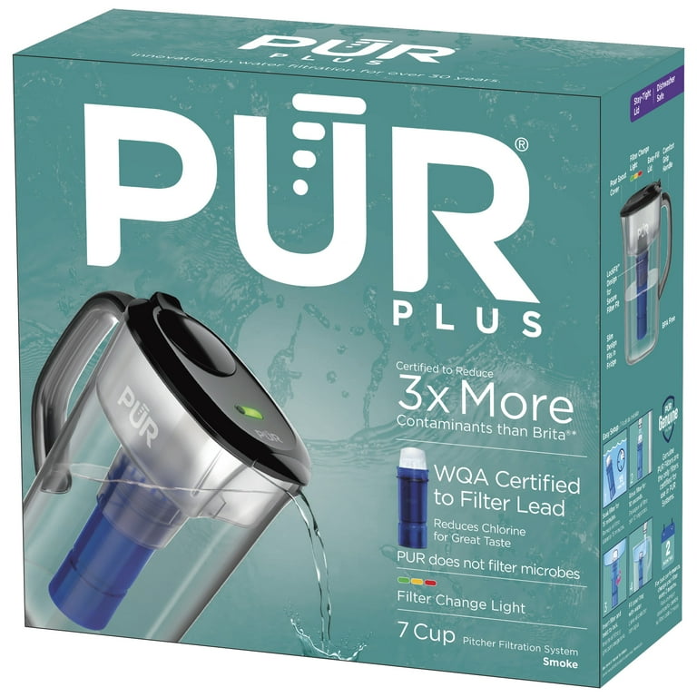 PUR Water Pitcher Filter with Lead Reduction, 7 Cup, PPT711B, Black PUR Water Pitcher Filter with Lead Reduction, 7 Cup, PPT711B, Black