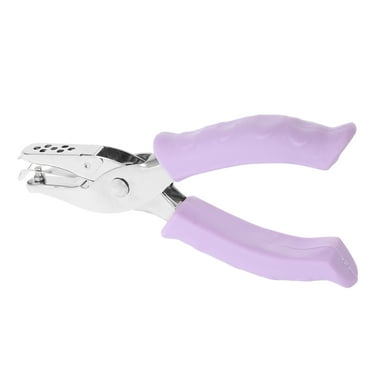 CRAFTHROU 1Pcs Handheld Hole Puncher Purple Metal Portable Design for Office Work Paper Crafting Ticket Checking