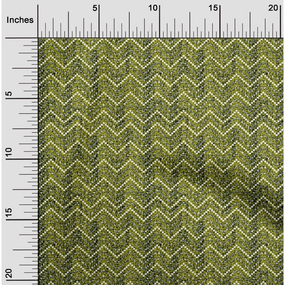 oneOone Silk Tabby Lime Green Fabric Text & Chevron Geometric Sewing Fabric By The Yard Printed Diy Clothing Sewing Supplies 42 Inch Wide
