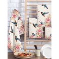 thumbnail image 2 of Pink Flower Kitchen Dish Towels for Drying Dishes Set of 2, Spring Floral Butterflies Birds Elegant Farmhouse Waffle Weave Microfiber Hand Tea Bathroom Towels Quick Dry & Absorbent Towel 15.7x23.6, 2 of 7