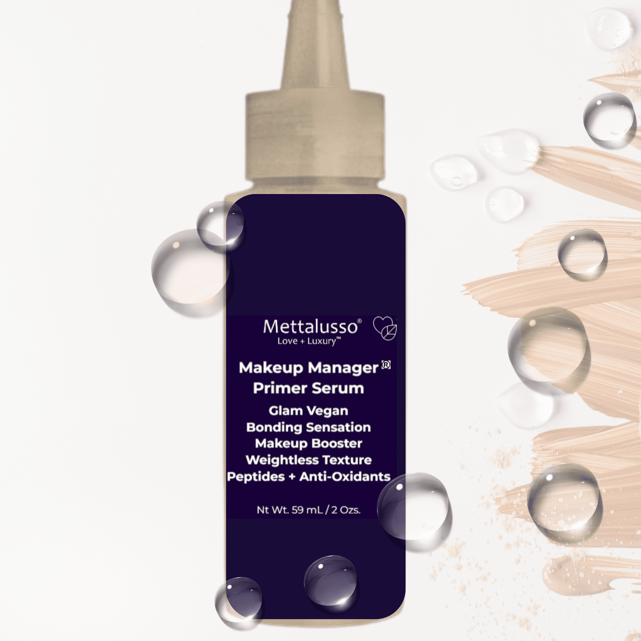 Mettalusso Makeup Manager Vegan Serum Foundation Primer for Skin, Skincare