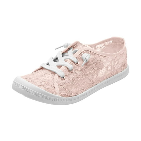 

Womens Slip on Canvas Shoes Fashion Lace Floral Low-cut Hollow out Flats Shoes Summer Beach Casual Sandals Sneakers