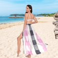 thumbnail image 5 of Women Sarong Wraps Soft Checkered Swimsuit Beach Pareo Bikini Coverups Skirt M, 5 of 7