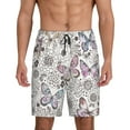 thumbnail image 2 of Rocae Vintage Butterflies for Men's Soft Sleep Pajama Shorts, Waistband and Pockets, 2 of 9